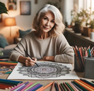 image of older women doing mandala