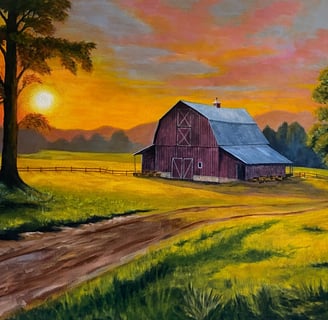 Autumn Sunrise   36"x24"  Paint on Canvas