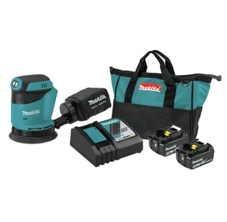 Makita 18V LXT Lithium-Ion 5 in. Cordless Random Orbit Sander and 2 Batteries with Rapid Charger