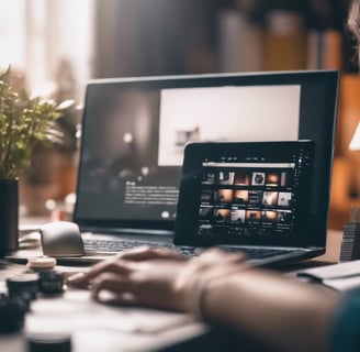 person using iMac