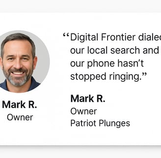 a man with a with a review about Digital Frontier Marketing