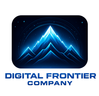 a mountaintop with a blue and white background and a blue and white background