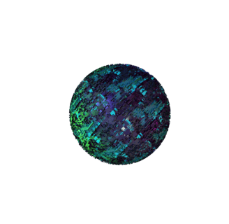 a sphere ball with a green and blue background