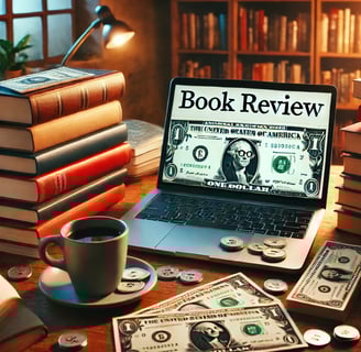 Laptop Showing Book Review And Some Books