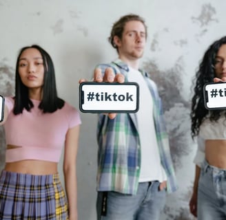 a group of people holding up signs that read hiit to the word hiit