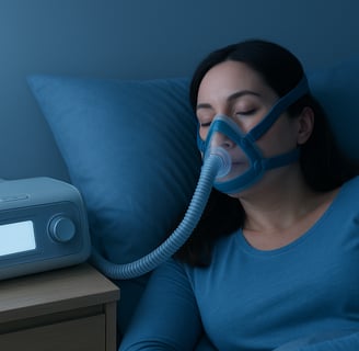 a woman in a blue shirt is sleeping on a pillow