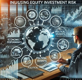 Visual showing factors affecting equity investment risk and market volatility in India