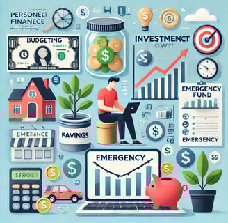 Infographic showing personal finance strategies to manage money and build stability in India