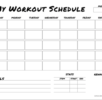 calendar, workout schedule