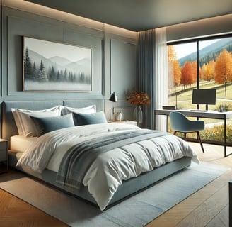 Cozy Guest Bedroom with Mountain Views