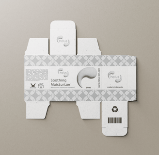 CD concept skincare brand Halus Skin packaging design