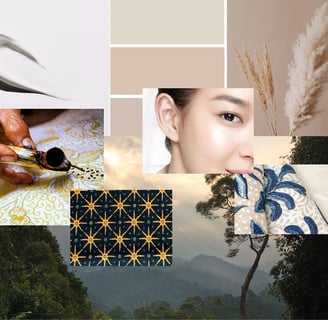 Moodboard for a design concept indonesian skincare brand