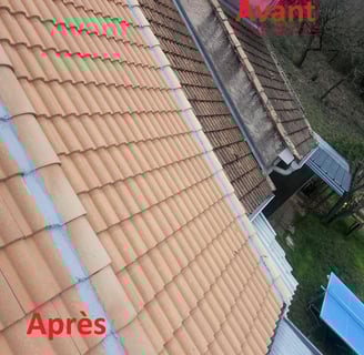 nettoyage tuile avant et après