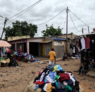 a bunch of clothes at Xipamanine Maputo