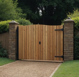 timber gate in a house
