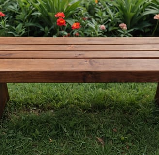 a wooden bench