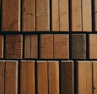 a bunch of wood planks stacked together