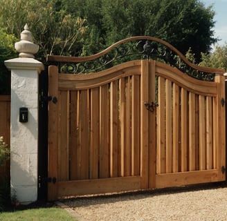 timber gates in a property
