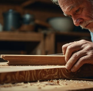 a man is making a woodworking project