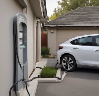 an electric car being charged by a charger