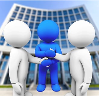 three men making an agreement