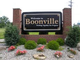 Welcome to Boonville Indiana brick sign