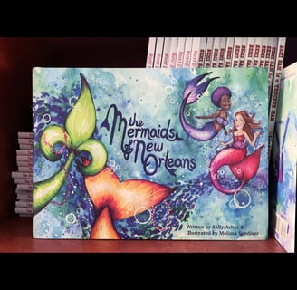 Photo of the children's book The Mermaids of New Orleans, illustrated by Melissa Vandiver