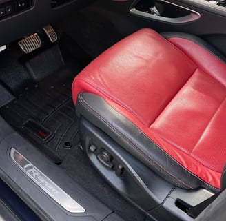 Interior Detailing Image “Deep interior car detailing with steam cleaning and vacuuming of seats"