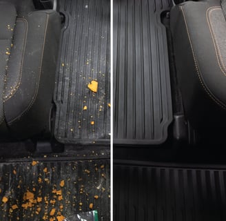 Interior Detailing Image “Deep interior car detailing with steam cleaning and vacuuming of seats"