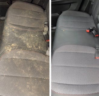 Interior Detailing Image “Deep interior car detailing with steam cleaning and vacuuming of seats"