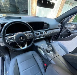 Interior Detailing Image “Deep interior car detailing with steam cleaning and vacuuming of seats"