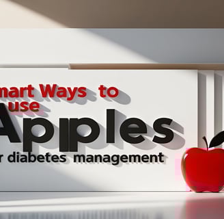 a red apple in front of a white sign that says smart ways to use apple