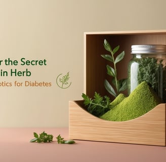 a jar of herbs and herbs in a wooden box