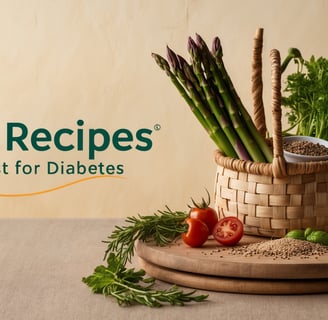 a basket with vegetables and herbs on a table