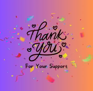 An image of a thank you card with confetti