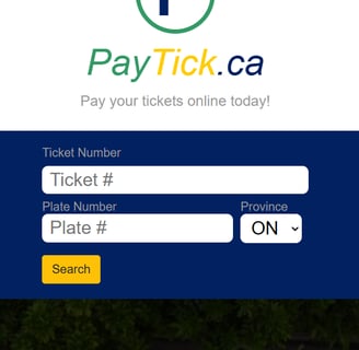 Pay Condominium Tickets On-line at PayTick.ca