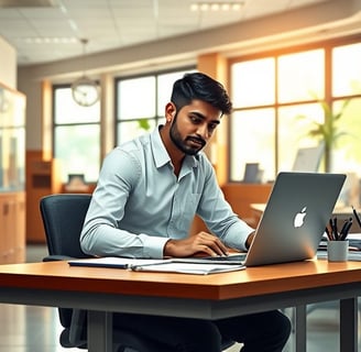 a digital marketer working in a hospital office