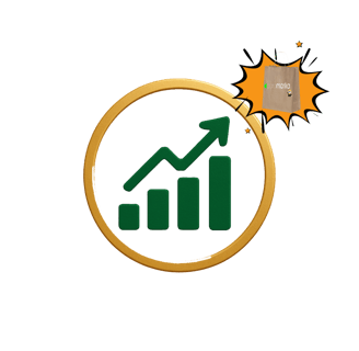 Premium sosyal medya paketi için altın çerçeveli, promosyon destekli yükselen grafik görseli – Param