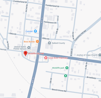 Map of the City of Wickliffe KY