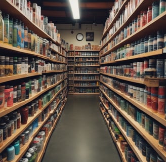 A man is standing in a shop, holding a smoking hookah pipe. In the foreground, yellow crates are filled with fresh fish, salmon steaks, and lobsters displayed on ice. The shop has a rustic appearance with various framed photos and a few appliances visible in the background.