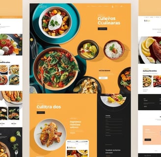 a variety of food and drinks on a website