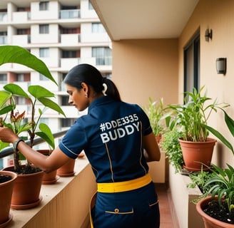 Gardener monitoring plants for signs of stress and making necessary adjustments.