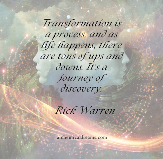 a person with a quote about transformation