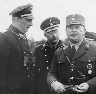 "Hitler with Sturmabteilung (SA) Brownshirts during Nazi Germany’s rise to power"