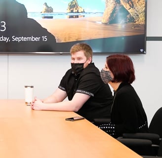 Glare on a display in a meetingroom