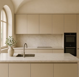cocina-lujo-mediterranea-frontal-isla-marfil-madera-clara