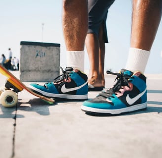 skateboard legs and shoes