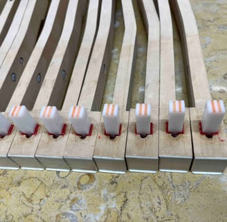 Regarnissage mortaises clavier piano
