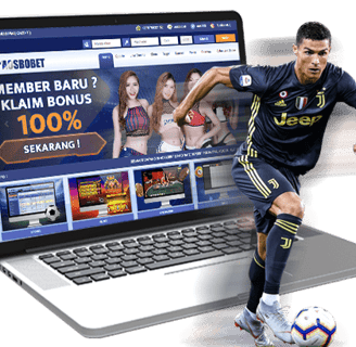 a man playing soccer on a laptop computer screen