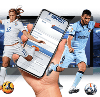 a person holding a cell phone with a soccer player on it